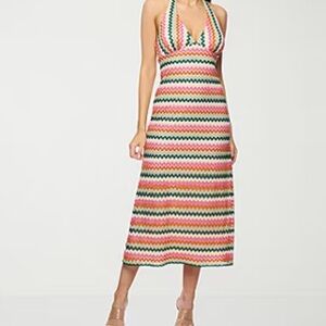 Premier Amour- Knit Zigzag Halter Dress- XL - Fast Ship